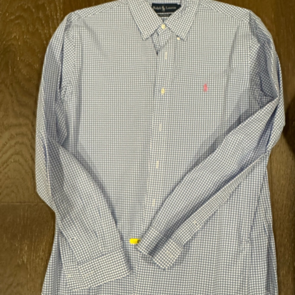 Ralph Lauren Navy and White Gingham Men's Shirt
